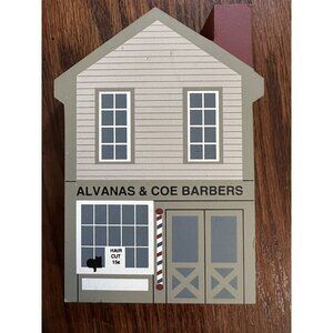 The Cat's Meow Village 1995 Series XIII‎ - Alvanas & Coe Barbers Shelf Sitter